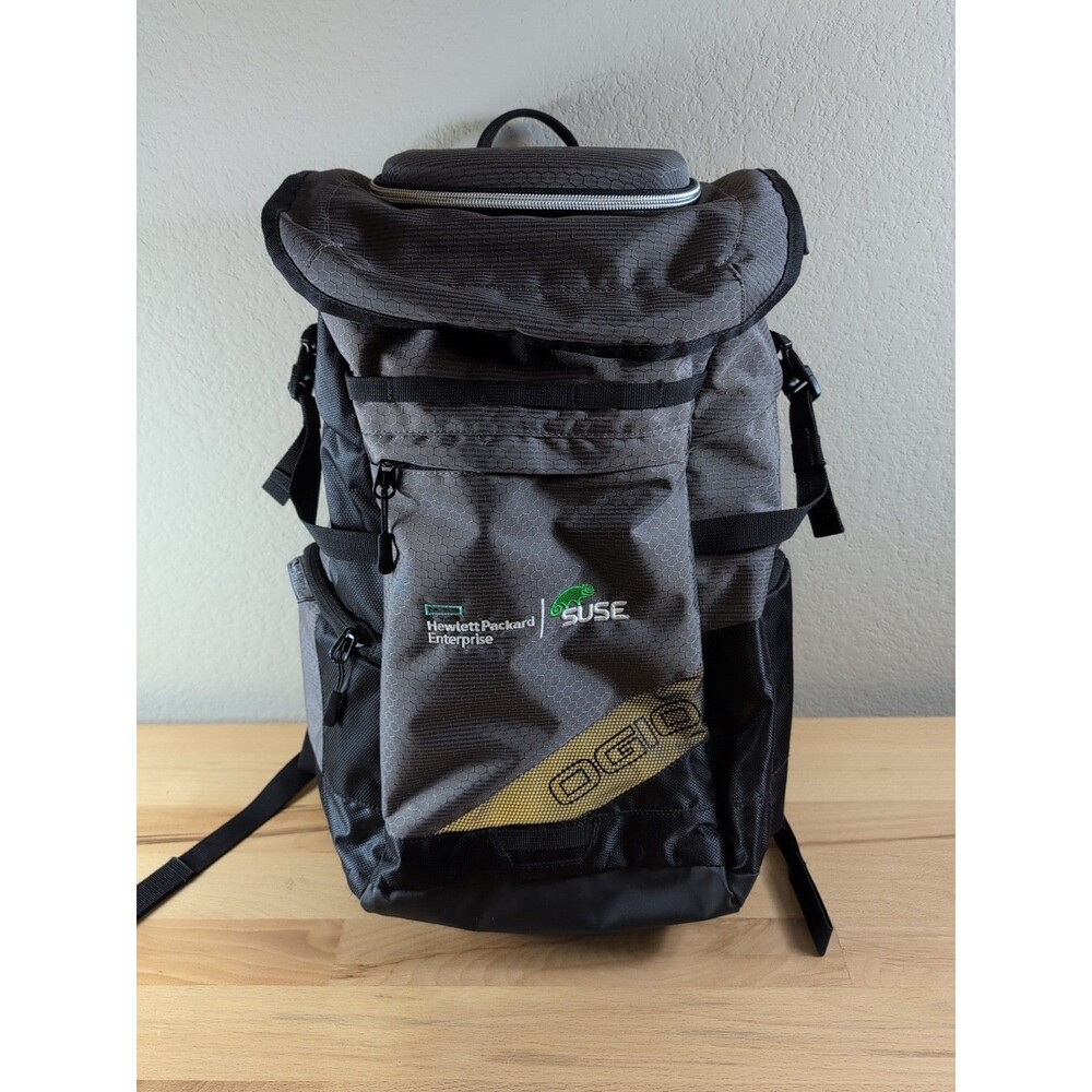 OGIO X-Fit Backpack 23 Liter Black/Gray Golf  Gym Day Pack HP SUSE Embroidered
